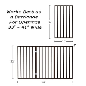   Indoor-Pet-Gate-3-Panel-Folding-Dog-Gate-for-Stairs-or-Doorways-54x32-Inch-Tall-Freestanding-Pet-Fence-for-Cats-and-Dogs-by-PETMAKER-Brown