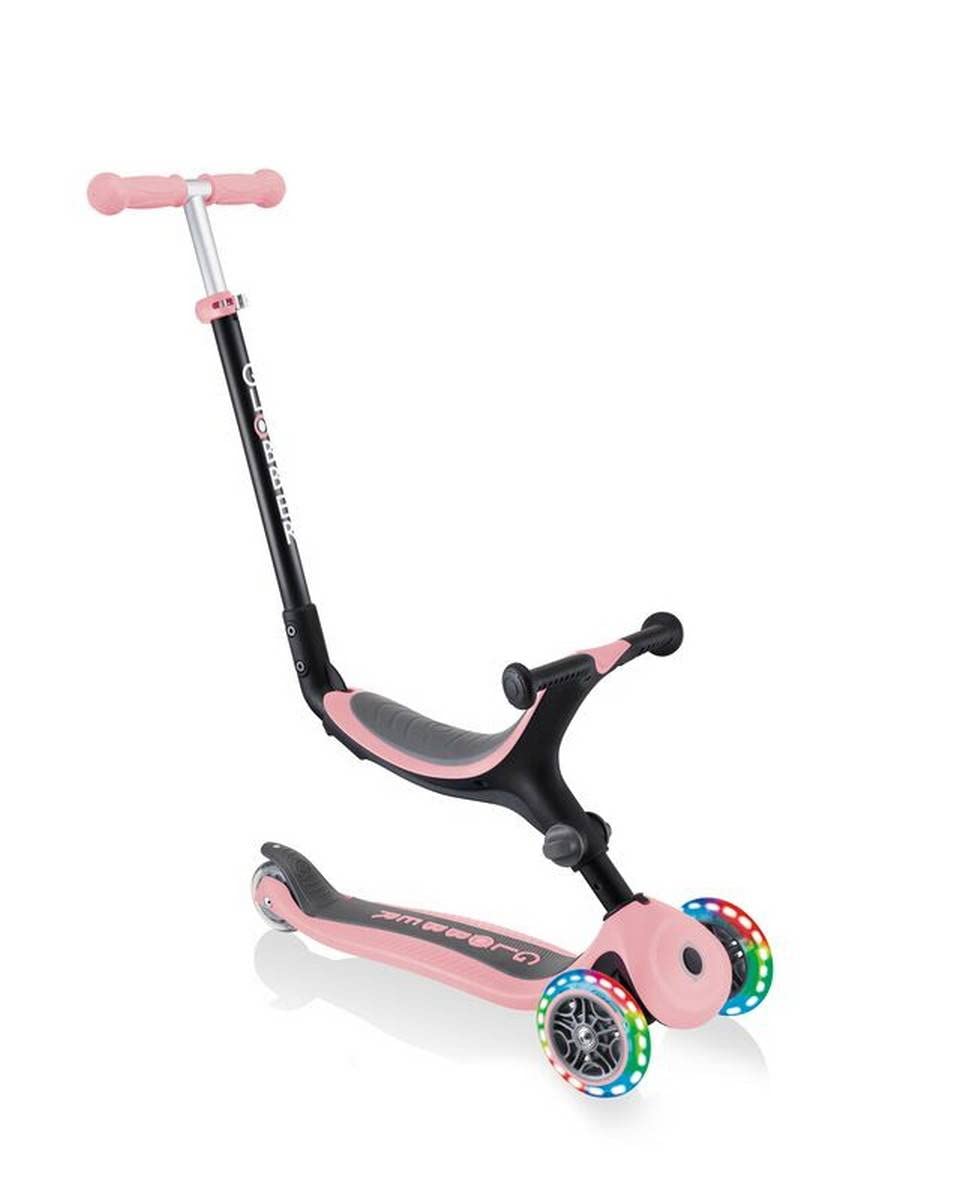 GLOBBER GO-UP Foldable Lights Tricycle 3 en 1, 120/80 mm, ABEC 5, 3 Roues, Hauteur réglable, Roues LED