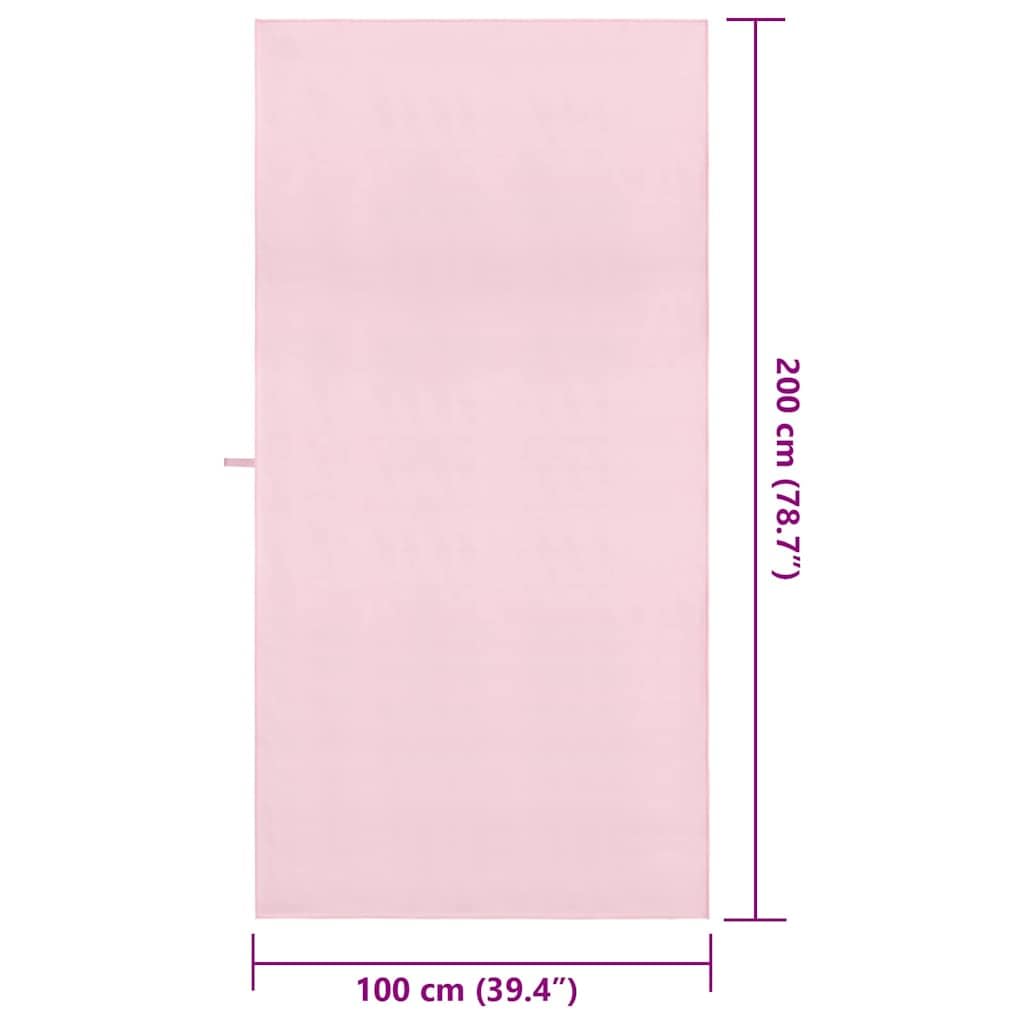 Lot de 2 serviettes de sport rose 200 x 100 cm en polyester polyamide à séchage rapide absorbantes pour salle de sport, camping, extérieur, spa, bien-être