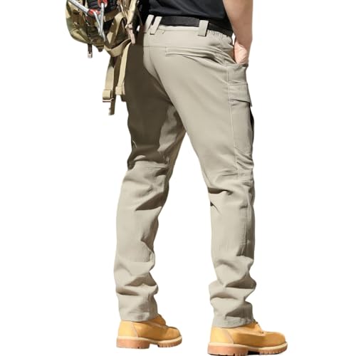 ADHOWBEW Men Cargo Pants Lightweight Baggy Big and Tall Elastic Waist Tactical Work Hiking Relaxed Fit Trousers 6