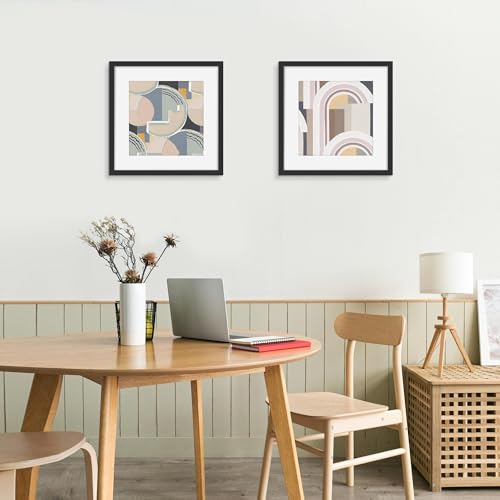 Picrit 16x16 Picture Frame 3 Pack, Black Poster Frame, Display Poster 12 x 12 with Mat or 16 x 16 without Mat for Horizontal or Vertical Wall Mounting