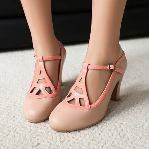 Women's Mary Jane Vintage Close Round Toe Vintage 1950s Heels Retro 1920s Victorian Pumps 1930s Shoes3