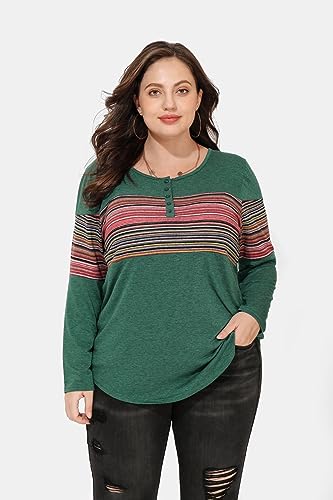 RITERA Womens Plus Size Top Long Sleeve Henley Shirt Fall Casual Pullover XL-5XL2