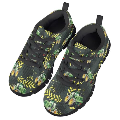 Boys Excavator Shoes Big Kids Sneakers Mesh Slip on Sports Shoes