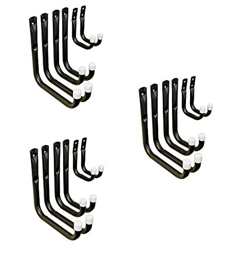 Shepherd Hardware 8088E Heavy Duty Steel Storage/Assorted Utility, 6 Pack Garage Hooks, (25lb) -6, Black (?hr?? ???k)