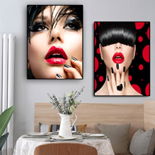 Peinture lèvres rouges moderne pour habiller un mur vide - 2