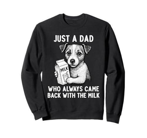 Jack Russell Terrier Dad Milk Joke Día del Padre Amante de los perros Sudadera