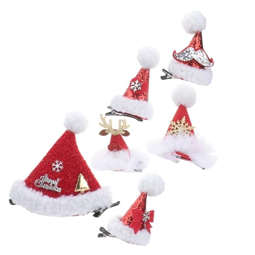 Haarspange Weihnachtsmütze 25 PACKOVE 6 Stück Teiliges Weihnachtsmützen Haarclip aus Langlebigem...