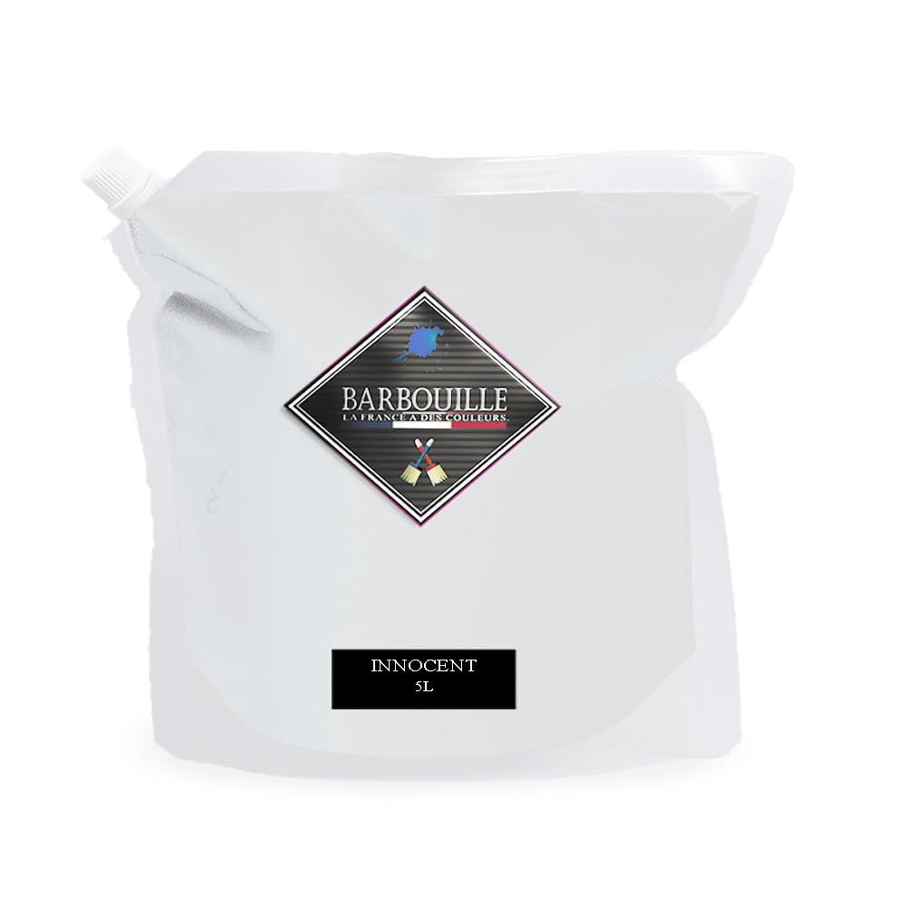 Vernice acrilica Innocente - Effetto Raso - Pittura Muro, Soffitto, Legno e Balcone - Lavabile - Asciugatura in 30 min - VOC A+ - Made in France - 5 L