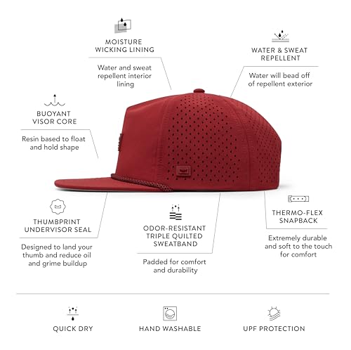 Image of melin Coronado Brick Hydro, Performance Snapback Hat, Water-Resistant Baseball Cap for Men & Women