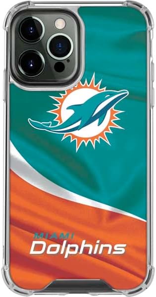 Skinit Clear Phone Case Compatible with iPhone 14 Pro Max - Officially Licensed NFL Miami Dolphins Design