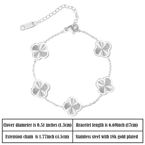 3PC Clover Bracelets Set 18k Gold Plated Lucky Clover Bracelet Women Adjustable Link Bracelets Cute Gold Jewelry2