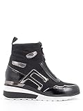  06 Milano – Zapatillas altas de tela con plataforma y cremallera delantera – Color negro Negro Size: 37 EU