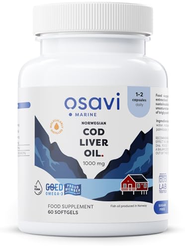 Norwegian Cod Liver Oil Softgels, 1000mg (Lemon) - 60 softgels