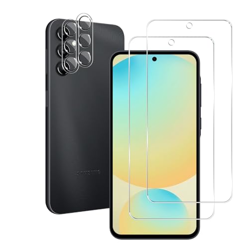 BIGFACE Galaxy S24 FE Tempered Glass Screen Protector + Camera Lens Protector [2 + 2 Pack][Case Friendly][Anti-Scratch][Ultrasonic Fingerprint Unlock] HD Protective Film for Samsung Galaxy S24 FE