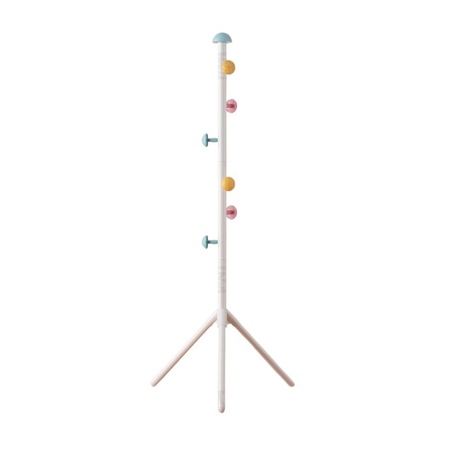 YAOHY Metal Garment Rack, Freestanding Mushroom Clothing Rack, Colorful Ball Hooks Racks for Hanging Clothes, for Corner Bedroom Entryway Living Room Hotel(White)