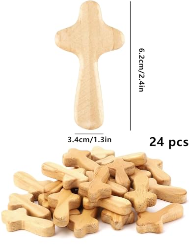 Cruces de madera Gxdamx de oración como obsequio religioso con bolsa 2