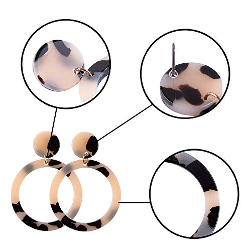 Duufin 20 Pairs Acrylic Earrings Statement Earrings Resin Drop Dangle Mottled Acrylic Hoop Earrings Polygonal Bohemian Earrings Fashion Jewelry Earrings For Women Girls #TOP1