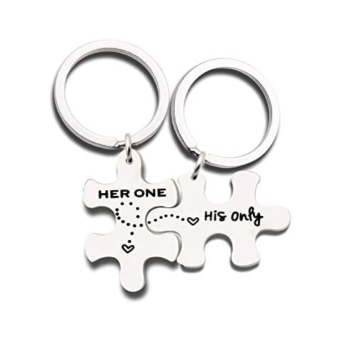 Niceter Couples Jewelry Accessories Silver Key Chains Rings Keychain Valentines Gifts for Husband Wife Boyfriend Girlfriend (2) Cover