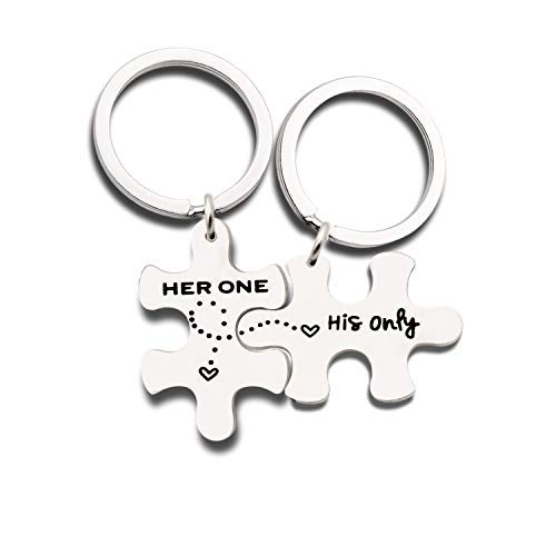 Niceter Couples Jewelry Accessories Silver Key Chains Rings Keychain Valentines Gifts for Husband Wife Boyfriend Girlfriend (2)