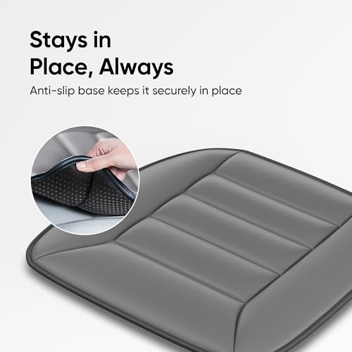 Image of Frido Slim Seat Cushion for Office Chair | Car & Wheelchair - 3cm Thin Memory Foam Cushion for Back Support & Pressure Relief - Non-Slip | Breathable Comfort Pad for Long Sitting (Grey)