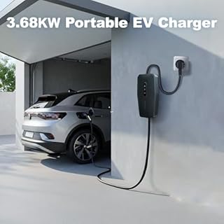Chargeur Voiture Electrique,3.68KW/5M EV Chargeur Type 2, Cable Recharge Véhicule Electrique 16A avec EU Schuko Prise, Borne de Recharge Monophasé IP65, Compatible avec E-208, Model Y/3,ID.3, ID.4