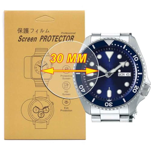 VRWOX [ 3-Pcs For Universal Round Watch HD TPU Nano Screen Protector,Anti-Scratch, Anti-Fingerprint, Bubble Free ?30MM?