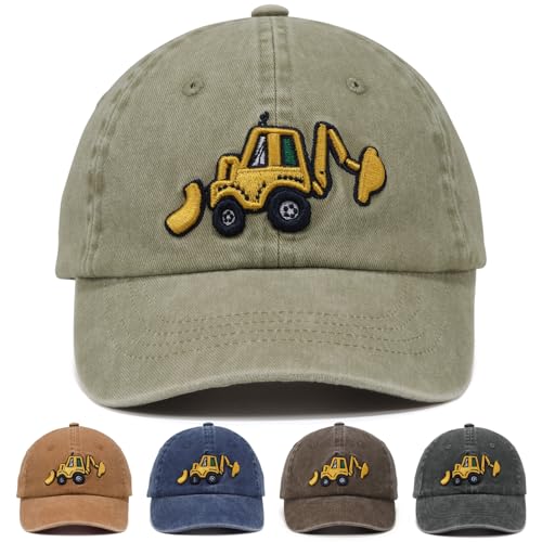 WILLPORT Embroidery Excavator Kids Baseball Cap 2-5Y Stone