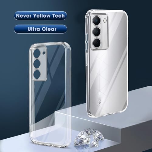 Image of Jkobi Back Cover for Realme P3x (Silicone Clear Shockproof Case with Camera Protection and Dust Plugs | Transparent)