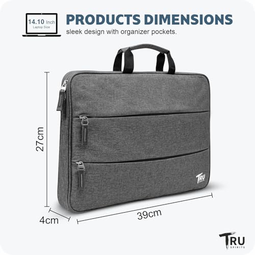 Image of Laptop Sleeve /Pouch /Case /Bag with Handle & Two Front Accessory Pockets - Compatible with Apple, Dell, Lenovo, Asus, HP, Samsung, Mi, MacBook & Notebooks