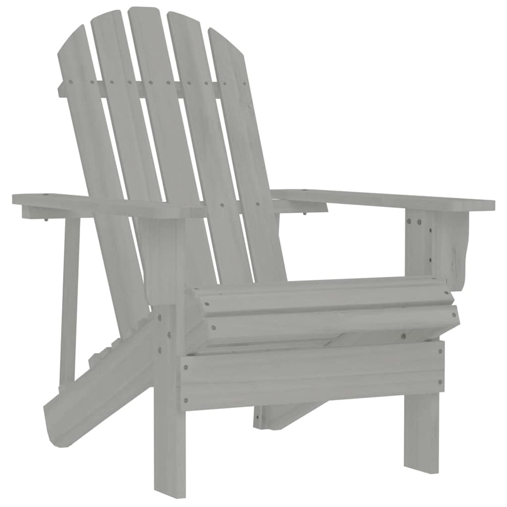 Fotel outdoorowy z litego drewna szary