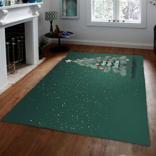 Tapis chambre vert lavable antidérapant en microfibre douce - 3