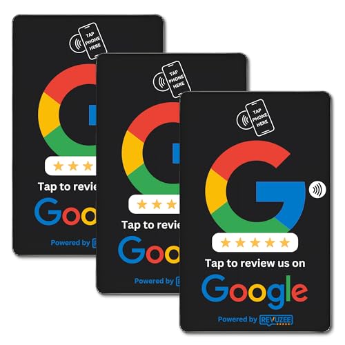 Compatible with Google Review Tap Card by Revuzee (3 Pack)