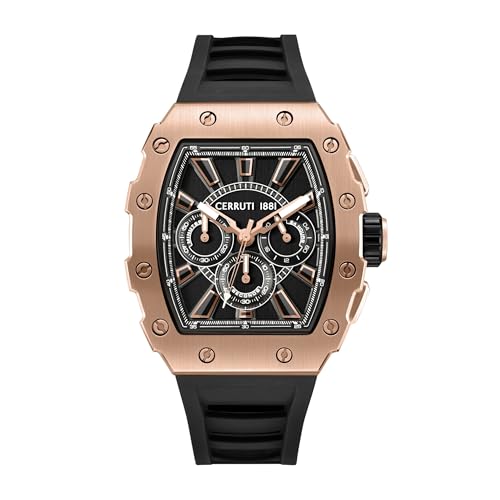 Cerruti 1881 – Cronógrafo Gubbio – Movimiento de reloj de cuarzo – Ancho de la caja: 47 mm – Acero inoxidable – 5 ATM, Rosa dorado., 47