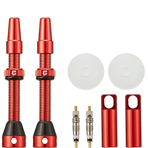 Image of Corki Cycles Tubeless Presta Valve Stem 40 44 55 60 80 100mm with 2PCS Valve Core and 2PCS Remover Tool (Black Red Gold Rainbow)