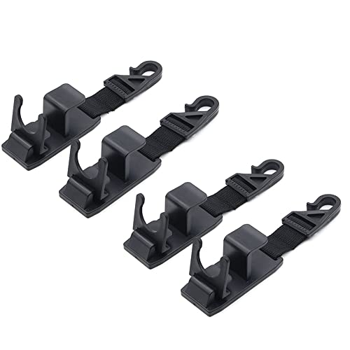 Ganchos Del Reposacabezas Del Coche, 4 Piezas Asiento Vehículo Reposacabezas Gancho Percha, Gancho de Coche, para Ganchos de Almacenamiento para Colgar Organizador de Asiento de Automóvil, Negro Cover