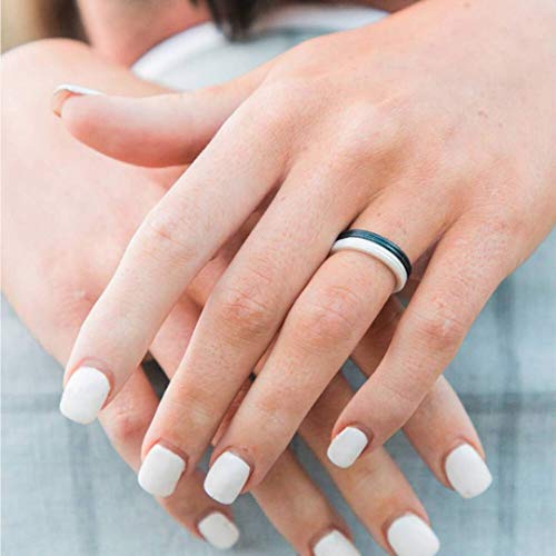 Enso Rings Halo Contour Silicone Ring – Stackable Multi Color Unisex Wedding Engagement Band – Thin Minimalist Band – 2.54mm, 1.67mm Thick2