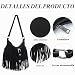 Imagen de EVEOUT Bolso Bandolera con Flecos para Mujer de Ante Sintético