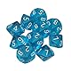 Polyedrische Würfel D10,10 Stück Spielwürfel Set Doppelfarben Polyedrischen Würfelspiele von D10 für DND MTG RPG Dungeons und Drachen Acryl Blau