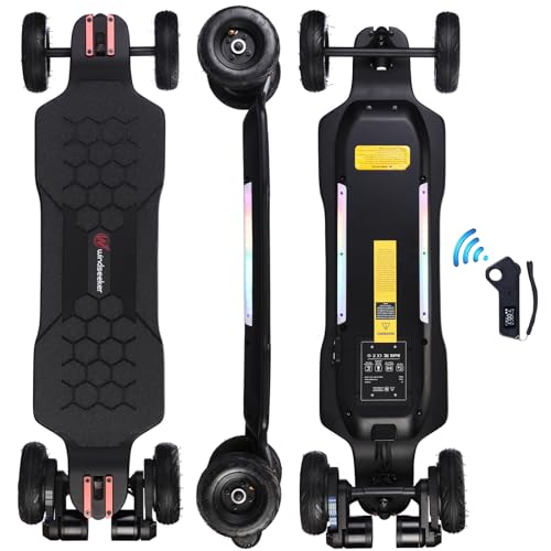 Electric Skateboard with LCD Remote Control，V5 Electric Longboard with Light for Adults, 1650W Dual Motor, 27 MPH & 18 Miles Range, 7+2+2 Maple and Fiber Glass Up to 330 lbs