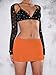 SweatyRocks Women's Casual Elastic Waist Solid Bodycon Mini Skirt Streetwear Orange Large