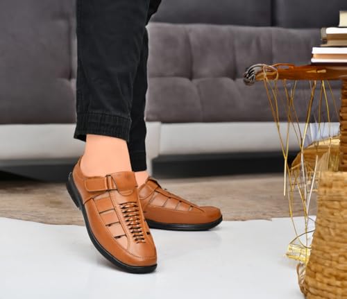 Image of Restroad Men's Synthetic Leather Sandals