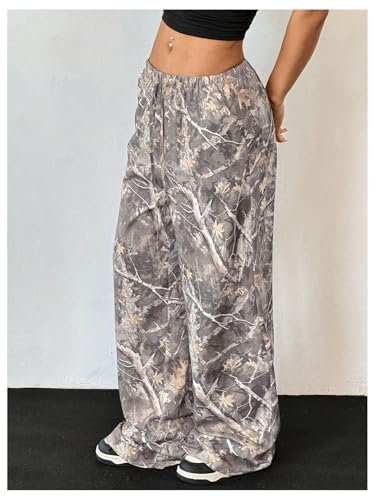 Women's Camo Pants Wide Leg Baggy Sweatpants Elastic Waist Hunting Y2K Long Pants Trousers Trendy2