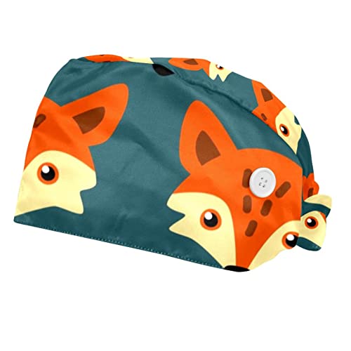 Chapeaux de Travail Renards Mignons - Casquette Unisexe Ajustable en Lot de 2