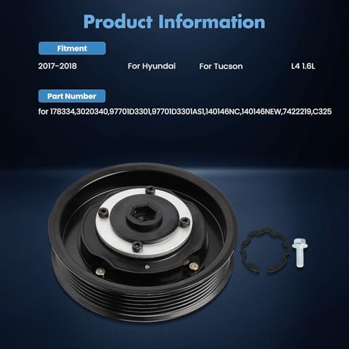 Image of ECCPP AC Compressor Clutch for Hyundai for Tucson 1.6L 2017 2018