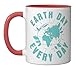 Earth Day Every Day Environmental Climate Change Activist Ceramic Mug, Red/White