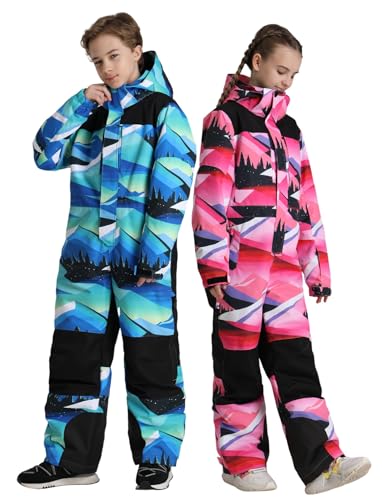 Image of GSOU SNOW Kids Snow Suit One Piece Ski Suit Boys Girls Snowboard Jumpsuits Waterproof Youth Snowsuit Outfit