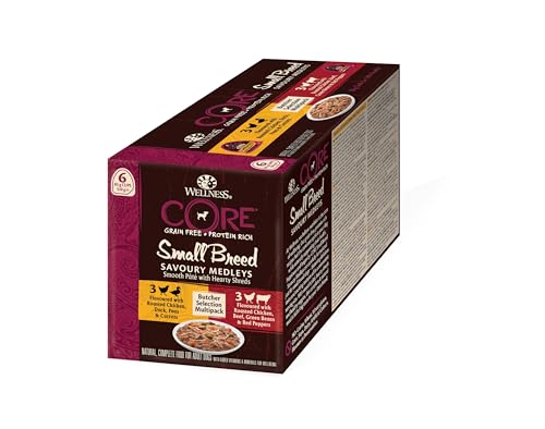 Wellness Core Dog Wet Food Multipack Chicken & Duck and Chicken & Beef Small Breed Adult 6x85g