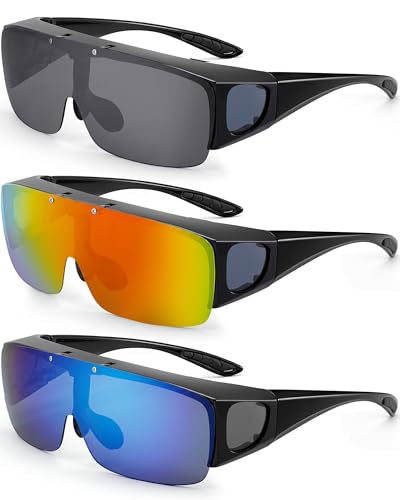 Image of Frienda 3 Pcs Flip Glasses Polarized Sports Sunglasses Cover-up Tac Sunglasses for Men Women Driving Fishing