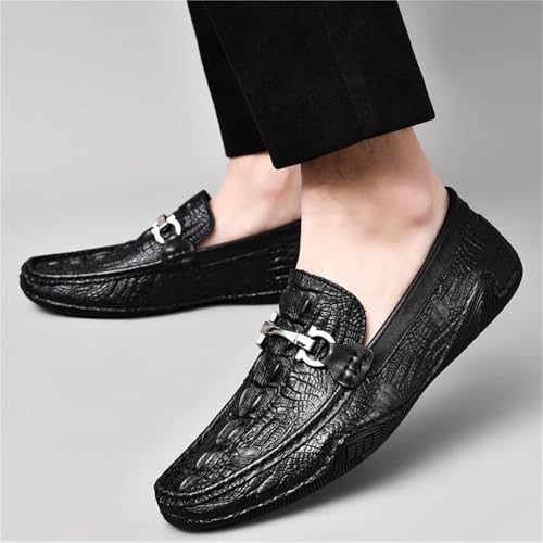 Men's Leather Oxfords Shoes Classic Formal Fashion Slip On Business Casual Round-Toe Comfort Office Loafers2